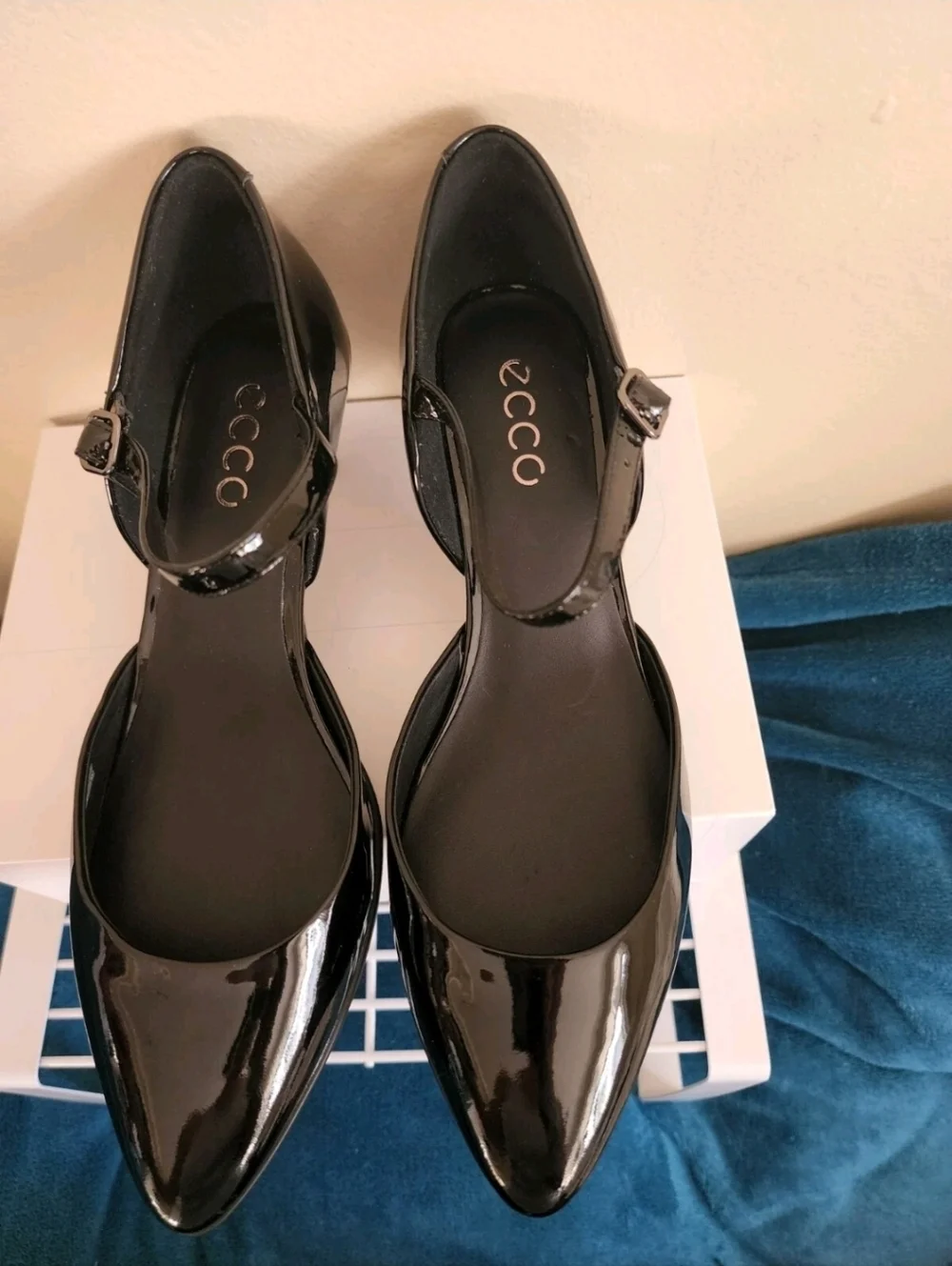 🌺ECCO Women's Shape 45 Pointy Sleek Maryjane Pump, Black, Size 7 NWOB - Picture 9 of 12